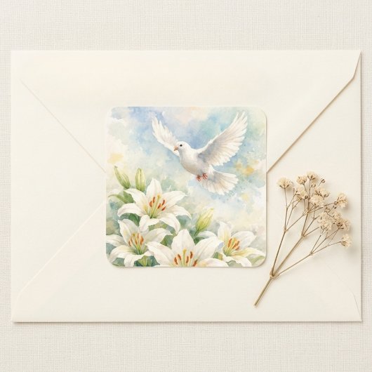 Autocollant Lily blanche colombe chrétienne