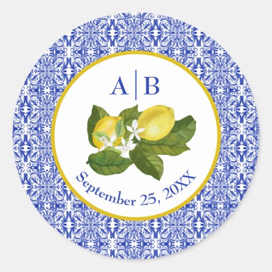 Autocollant Limone I Citron Italien & Carrelage Bl (Devant)