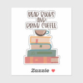 Autocollant Lire des livres boire du café (Feuille)