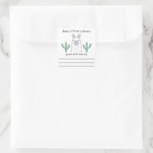 Autocollant Llama First Library (Sac)
