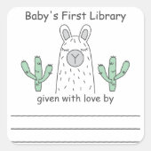 Autocollant Llama First Library (Devant)