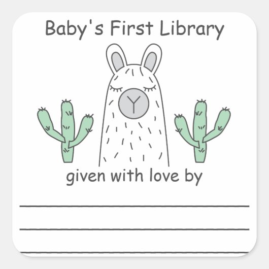 Autocollant Llama First Library (Devant)