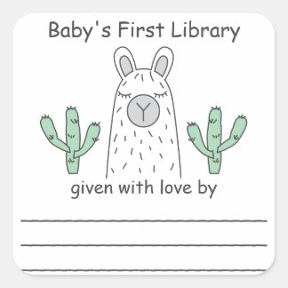 Autocollant Llama First Library