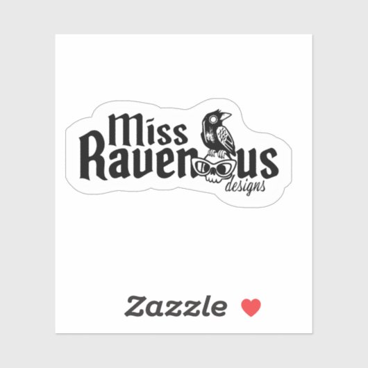 Autocollant logo Miss Ravenous Designs (Feuille)