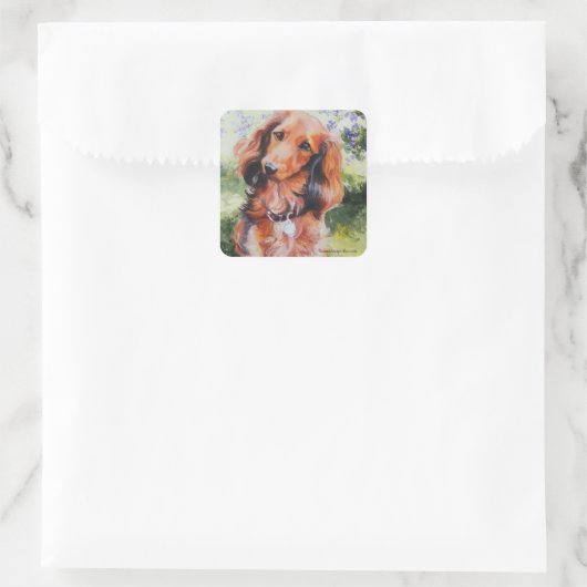 Autocollant long Haired Dachshund (Sac)