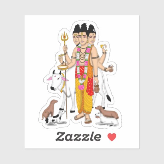 Autocollant Lord Dattatreya (Feuille)
