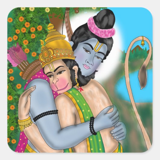 Autocollant Lord Rama & Hanuman (Devant)