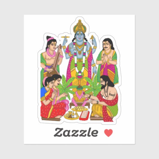 Autocollant Lord Satyanarayan (Feuille)