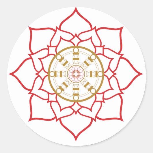Autocollant Lotus Dharma Wheel (Devant)