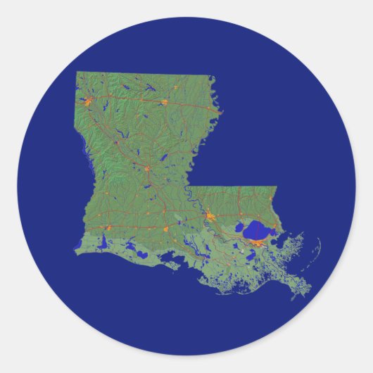 Autocollant Louisiana Map (Devant)