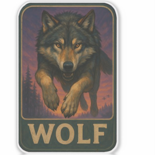 Autocollant Loup (Devant)
