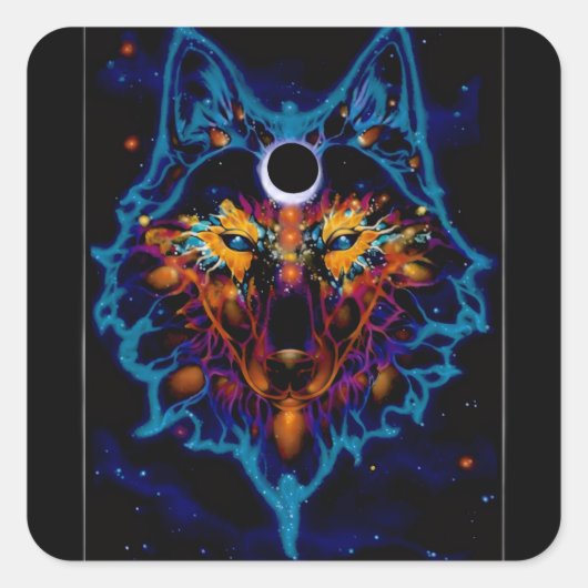Autocollant Loup Spatial (Devant)