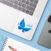 Autocollant Love Burns Hottest When It's Blue (Ordinateur portable avec iPhone)