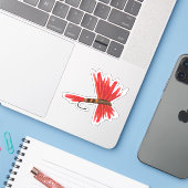 autocollant "Lucy" 3"x3" (Ordinateur portable avec iPhone)