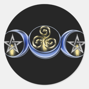 Autocollant lunaire en spirale triple de lune