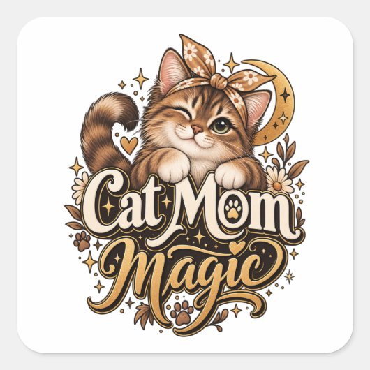 Autocollant Magie de Maman de Chat | Décalque Mign (Devant)
