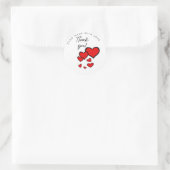 Autocollant main faite avec amour cœurs rouges Mer (Sac)