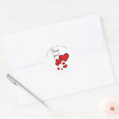 Autocollant main faite avec amour cœurs rouges Mer (Enveloppe)
