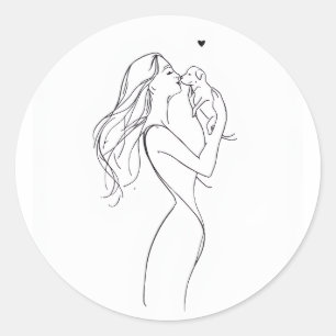 Autocollant Maman de Chien Minimaliste Amoureux de