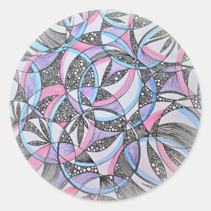 Autocollant Mandala Cercles Géométriques Abstraits