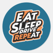 Autocollant Manger Dormir Conduire Répéter – Pour  (Devant)