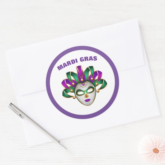 Autocollant Mardi Gras (Enveloppe)