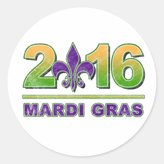 Autocollant Mardi Gras Fleur-de-Lis 2016 (Devant)