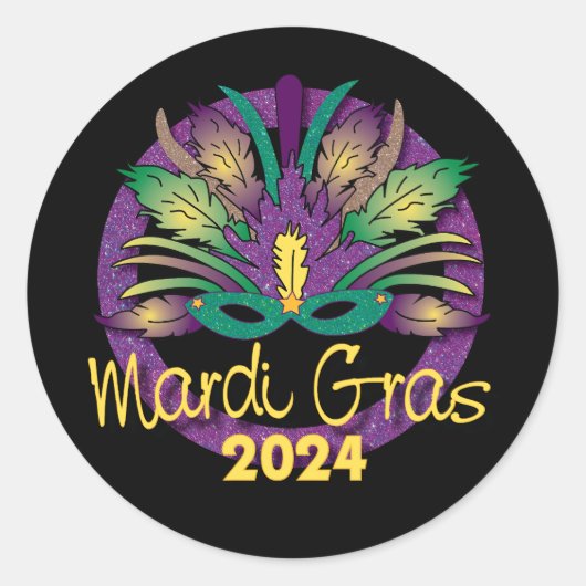 Autocollant Mardi Gras Mask -2024 (Devant)
