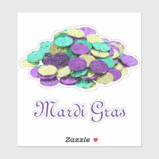 Autocollant Mardi Gras Pièces (Feuille)