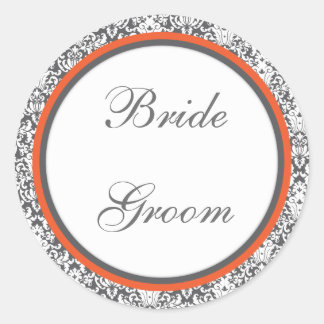 Autocollant Mariage à fleurs orange