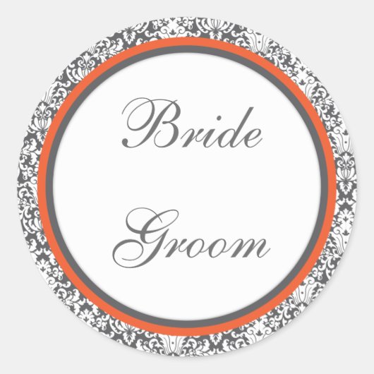 Autocollant Mariage à fleurs orange (Devant)