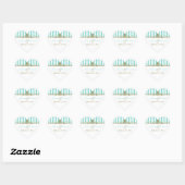 Autocollant Mariage Aqua, Blancs Scrolls Or (Feuille)