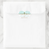 Autocollant Mariage Aqua, Blancs Scrolls Or (Sac)