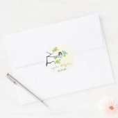 Autocollant Mariage Aqua Cherry Blossoms Inséparab (Enveloppe)