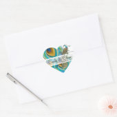 Autocollant Mariage Aqua Grey 3 Pierres (Enveloppe)