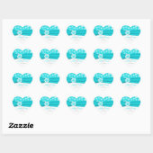 Autocollant Mariage Aqua, White, Grey Snowflakes (Feuille)