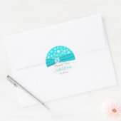 Autocollant Mariage Aqua, White, Grey Snowflakes (Enveloppe)