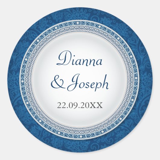 Autocollant Mariage baroque de la plaque de Cobalt (Devant)