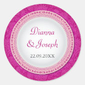 Autocollant Mariage baroque Fuchsia Plaque (Devant)