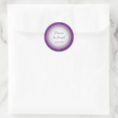 Autocollant Mariage baroque violet Plaque (Sac)