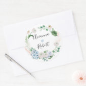 Autocollant Mariage Blue Hydrange Blush Rose (Enveloppe)
