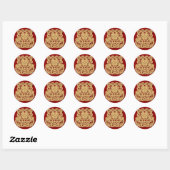 Autocollant mariage chinois double bonheur (Feuille)