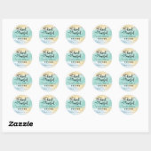 Autocollant Mariage couleur or bleu mer (Feuille)
