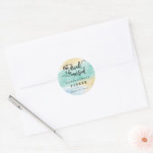 Autocollant Mariage couleur or bleu mer (Enveloppe)