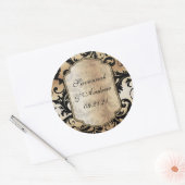 Autocollant Mariage damassé noir et or (Enveloppe)