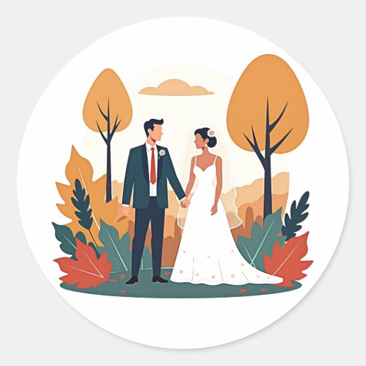 Autocollant Mariage d'automne (Devant)