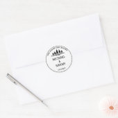 Autocollant mariage d'aventure noir et blanc (Enveloppe)