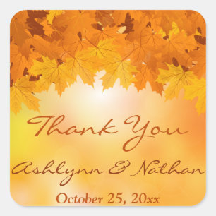 Autocollant Mariage de 1,5 po Maple Feuille Automn