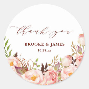 Autocollant Mariage de Boho Blush Marsala de Bourg