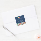 Autocollant Mariage de corail bleu marine Chevron (Enveloppe)